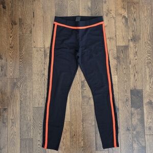 bebe Side Mesh Black Leggings with Red Stripes Size XS